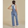 imageluvamia Jean Overalls for Women Straight Leg Baggy Stretchy Denim Bib Adjustable Strap Casual Overall Jumpsuit Loose FitBay Blue