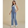 imageluvamia Jean Overalls for Women Straight Leg Baggy Stretchy Denim Bib Adjustable Strap Casual Overall Jumpsuit Loose FitBay Blue