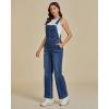 imageluvamia Jean Overalls for Women Straight Leg Baggy Stretchy Denim Bib Adjustable Strap Casual Overall Jumpsuit Loose FitClassic Blue