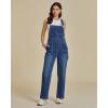 imageluvamia Jean Overalls for Women Straight Leg Baggy Stretchy Denim Bib Adjustable Strap Casual Overall Jumpsuit Loose FitClassic Blue