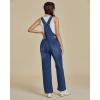 imageluvamia Jean Overalls for Women Straight Leg Baggy Stretchy Denim Bib Adjustable Strap Casual Overall Jumpsuit Loose FitClassic Blue