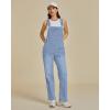 imageluvamia Jean Overalls for Women Straight Leg Baggy Stretchy Denim Bib Adjustable Strap Casual Overall Jumpsuit Loose FitCool Blue