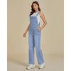 imageluvamia Jean Overalls for Women Straight Leg Baggy Stretchy Denim Bib Adjustable Strap Casual Overall Jumpsuit Loose FitCool Blue