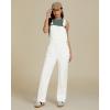 imageluvamia Jean Overalls for Women Straight Leg Baggy Stretchy Denim Bib Adjustable Strap Casual Overall Jumpsuit Loose FitCream White