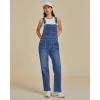 imageluvamia Jean Overalls for Women Straight Leg Baggy Stretchy Denim Bib Adjustable Strap Casual Overall Jumpsuit Loose FitMedium Blue