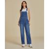 imageluvamia Jean Overalls for Women Straight Leg Baggy Stretchy Denim Bib Adjustable Strap Casual Overall Jumpsuit Loose FitMedium Blue