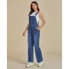 imageluvamia Jean Overalls for Women Straight Leg Baggy Stretchy Denim Bib Adjustable Strap Casual Overall Jumpsuit Loose FitMedium Blue