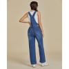 imageluvamia Jean Overalls for Women Straight Leg Baggy Stretchy Denim Bib Adjustable Strap Casual Overall Jumpsuit Loose FitMedium Blue