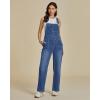 imageluvamia Jean Overalls for Women Straight Leg Baggy Stretchy Denim Bib Adjustable Strap Casual Overall Jumpsuit Loose FitMedium Blue