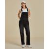 imageluvamia Jean Overalls for Women Straight Leg Baggy Stretchy Denim Bib Adjustable Strap Casual Overall Jumpsuit Loose FitWashed Black