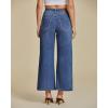 imageluvamia Wide Leg Jeans for Women High Waisted Relaxed Fit Trendy Stretchy Denim Pants Ankle Trouser Jeans with PocketsClassic Blue