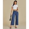 imageluvamia Wide Leg Jeans for Women High Waisted Relaxed Fit Trendy Stretchy Denim Pants Ankle Trouser Jeans with PocketsClassic Blue