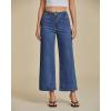 imageluvamia Wide Leg Jeans for Women High Waisted Relaxed Fit Trendy Stretchy Denim Pants Ankle Trouser Jeans with PocketsClassic Blue