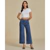 imageluvamia Wide Leg Jeans for Women High Waisted Relaxed Fit Trendy Stretchy Denim Pants Ankle Trouser Jeans with PocketsClassic Blue