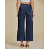 imageluvamia Wide Leg Jeans for Women High Waisted Relaxed Fit Trendy Stretchy Denim Pants Ankle Trouser Jeans with PocketsDark Blue