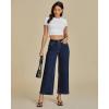 imageluvamia Wide Leg Jeans for Women High Waisted Relaxed Fit Trendy Stretchy Denim Pants Ankle Trouser Jeans with PocketsDark Blue