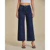 imageluvamia Wide Leg Jeans for Women High Waisted Relaxed Fit Trendy Stretchy Denim Pants Ankle Trouser Jeans with PocketsDark Blue