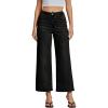 imageluvamia Wide Leg Jeans for Women High Waisted Relaxed Fit Trendy Stretchy Denim Pants Ankle Trouser Jeans with PocketsWashed Black