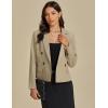 imageluvamia Blazers for Women Business Casual Double Breasted Notched Lapel Long Sleeve Work Office Suit Jackets BlazerBeige