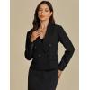 imageluvamia Blazers for Women Business Casual Double Breasted Notched Lapel Long Sleeve Work Office Suit Jackets BlazerBlack