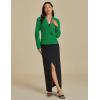 imageluvamia Blazers for Women Business Casual Double Breasted Notched Lapel Long Sleeve Work Office Suit Jackets BlazerJolly Green