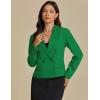 imageluvamia Blazers for Women Business Casual Double Breasted Notched Lapel Long Sleeve Work Office Suit Jackets BlazerJolly Green