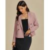 imageluvamia Blazers for Women Business Casual Double Breasted Notched Lapel Long Sleeve Work Office Suit Jackets BlazerMisty Rose