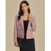 imageluvamia Blazers for Women Business Casual Double Breasted Notched Lapel Long Sleeve Work Office Suit Jackets BlazerMisty Rose