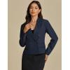 imageluvamia Blazers for Women Business Casual Double Breasted Notched Lapel Long Sleeve Work Office Suit Jackets BlazerNavy Blue