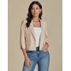 imageluvamia Linen Blazers for Women Business Casual Cropped 34 Sleeve Lightweight Lined Work Office Suit Blazer JacketsIvory Pearl