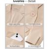 imageluvamia Linen Blazers for Women Business Casual Cropped 34 Sleeve Lightweight Lined Work Office Suit Blazer JacketsIvory Pearl