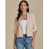 imageluvamia Linen Blazers for Women Business Casual Cropped 34 Sleeve Lightweight Lined Work Office Suit Blazer JacketsIvory Pearl