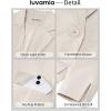 imageluvamia Linen Blazers for Women Business Casual Cropped 34 Sleeve Lightweight Lined Work Office Suit Blazer JacketsNatural