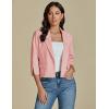 imageluvamia Linen Blazers for Women Business Casual Cropped 34 Sleeve Lightweight Lined Work Office Suit Blazer JacketsPink