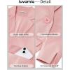 imageluvamia Linen Blazers for Women Business Casual Cropped 34 Sleeve Lightweight Lined Work Office Suit Blazer JacketsPink