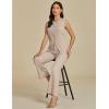 imageluvamia Vest Pants Suits for Women Dressy 2 Piece Business Casual Outfits Sleeveless Blazer Wide Leg Pants Pantsuit SetsBeige