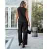 imageluvamia Vest Pants Suits for Women Dressy 2 Piece Business Casual Outfits Sleeveless Blazer Wide Leg Pants Pantsuit SetsBlack
