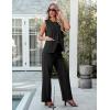 imageluvamia Vest Pants Suits for Women Dressy 2 Piece Business Casual Outfits Sleeveless Blazer Wide Leg Pants Pantsuit SetsBlack