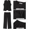 imageluvamia Vest Pants Suits for Women Dressy 2 Piece Business Casual Outfits Sleeveless Blazer Wide Leg Pants Pantsuit SetsBlack
