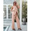 imageluvamia Vest Pants Suits for Women Dressy 2 Piece Business Casual Outfits Sleeveless Blazer Wide Leg Pants Pantsuit SetsCameo Rose