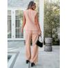 imageluvamia Vest Pants Suits for Women Dressy 2 Piece Business Casual Outfits Sleeveless Blazer Wide Leg Pants Pantsuit SetsCameo Rose