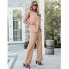 imageluvamia Vest Pants Suits for Women Dressy 2 Piece Business Casual Outfits Sleeveless Blazer Wide Leg Pants Pantsuit SetsCameo Rose