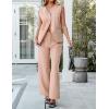 imageluvamia Vest Pants Suits for Women Dressy 2 Piece Business Casual Outfits Sleeveless Blazer Wide Leg Pants Pantsuit SetsCameo Rose