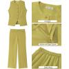 imageluvamia Vest Pants Suits for Women Dressy 2 Piece Business Casual Outfits Sleeveless Blazer Wide Leg Pants Pantsuit SetsCress Green