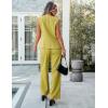 imageluvamia Vest Pants Suits for Women Dressy 2 Piece Business Casual Outfits Sleeveless Blazer Wide Leg Pants Pantsuit SetsCress Green