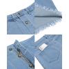 imageluvamia Womens Casual Mid Rise Button Down Frayed Raw Hem Denim Jean Midi SkirtCool Blue