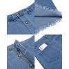 imageluvamia Womens Casual Mid Rise Button Down Frayed Raw Hem Denim Jean Midi SkirtMedium Blue