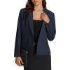 imageluvamia Blazers for Women Business Casual Double Breasted Notched Lapel Long Sleeve Work Office Suit Jackets BlazerNavy Blue