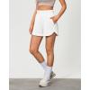 imageluvamia Athletic Shorts for Women High Waisted Comfy Pull On Elastic Waist Casual Lounge Summer Sweat Shorts with PocketCream White