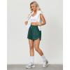 imageluvamia Athletic Shorts for Women High Waisted Comfy Pull On Elastic Waist Casual Lounge Summer Sweat Shorts with PocketHunter Green
